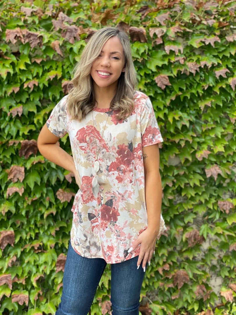 Boutique Simplified Sweet Symphony Of Roses Hi Lo Tunic 6 Boutique Simplified Sweet Symphony Of Roses Hi Lo Tunic