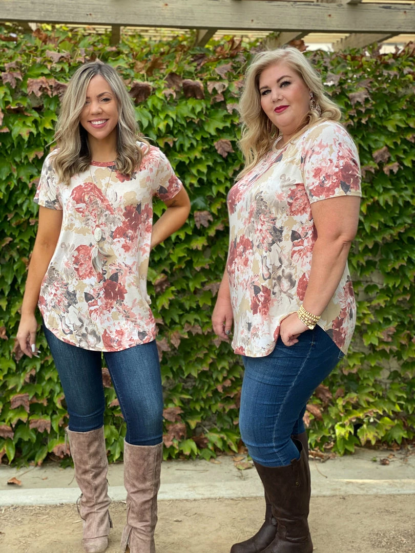Boutique Simplified Sweet Symphony Of Roses Hi Lo Tunic 4 Boutique Simplified Sweet Symphony Of Roses Hi Lo Tunic