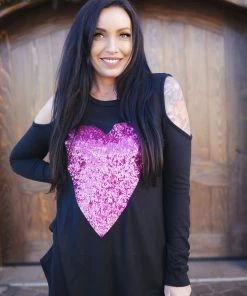 Boutique Simplified Tickled Pink Cold Shoulder