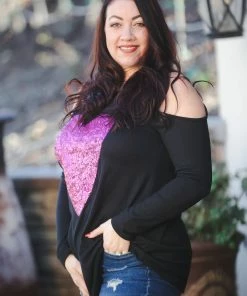 Boutique Simplified Tickled Pink Cold Shoulder