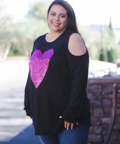 Boutique Simplified Tickled Pink Cold Shoulder