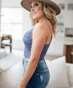 La Miel Wild And Free Crop Top In Dusty Blue Apparel 9 La Miel Wild And Free Crop Top In Dusty Blue Apparel