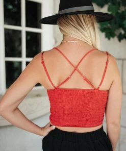 La Miel Wild And Free Crop Top In Rust