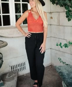 La Miel Wild And Free Crop Top In Rust