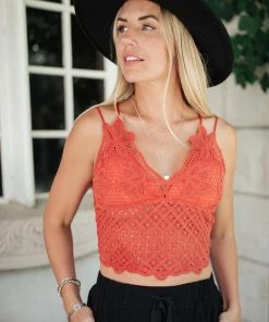 La Miel Wild And Free Crop Top In Rust