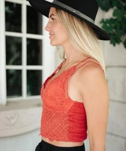 La Miel Wild And Free Crop Top In Rust