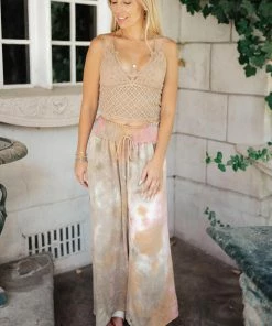 La Miel Apparel Wild And Free Crop Top In Taupe