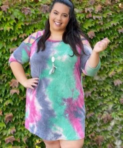 Boutique Simplified X's And O's Cold Shoulder Dress
