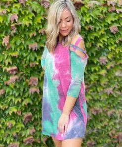 Boutique Simplified X's And O's Cold Shoulder Dress