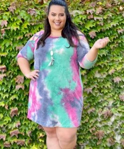 Boutique Simplified X's And O's Cold Shoulder Dress