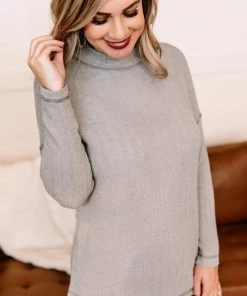 No Ship Drop Ship Apparel Face To Face Mock Neck Turtleneck In Granite 15 No Ship Drop Ship Apparel Face To Face Mock Neck Turtleneck In Granite