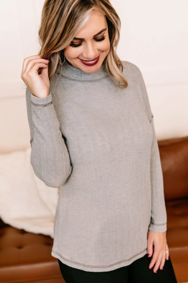 No Ship Drop Ship Apparel Face To Face Mock Neck Turtleneck In Granite 6 No Ship Drop Ship Apparel Face To Face Mock Neck Turtleneck In Granite