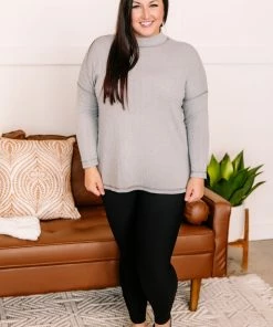 No Ship Drop Ship Apparel Face To Face Mock Neck Turtleneck In Granite 12 No Ship Drop Ship Apparel Face To Face Mock Neck Turtleneck In Granite