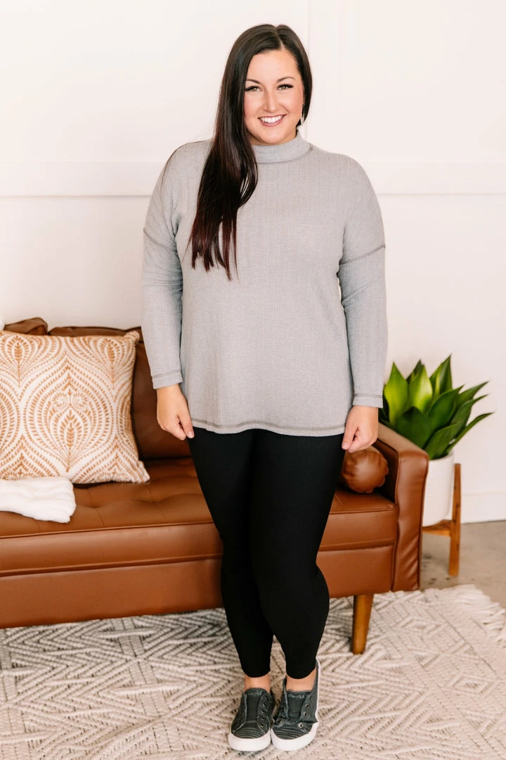 No Ship Drop Ship Apparel Face To Face Mock Neck Turtleneck In Granite 3 No Ship Drop Ship Apparel Face To Face Mock Neck Turtleneck In Granite