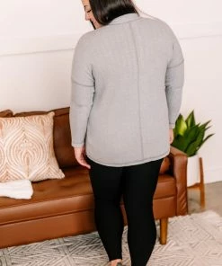 No Ship Drop Ship Apparel Face To Face Mock Neck Turtleneck In Granite 19 No Ship Drop Ship Apparel Face To Face Mock Neck Turtleneck In Granite