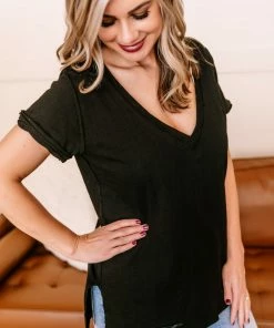 No Ship Drop Ship Apparel Holes In Your Story Top In Black