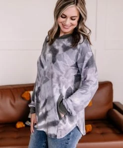 No Ship Drop Ship Apparel Hidden Agenda Top In Slate