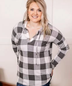 No Ship Drop Ship Weather The Storm Hooded Top In Charcoal + Ivory