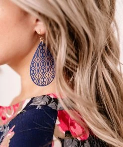 No Ship Drop Ship Apparel Becomes The Rose Navy Floral Gabby Top