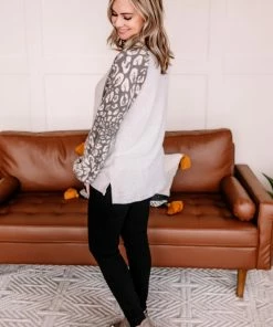 No Ship Drop Ship Apparel Tie Yourself In Leopard Knots Pullover