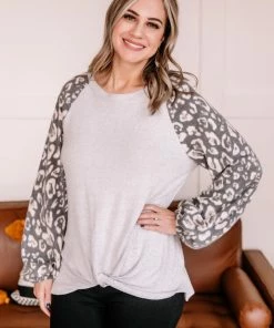 No Ship Drop Ship Apparel Tie Yourself In Leopard Knots Pullover