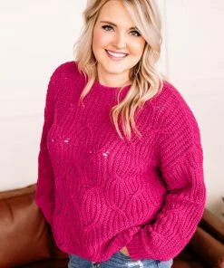 No Ship Drop Ship Apparel Pretty In Magenta Sweater