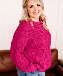 No Ship Drop Ship Apparel Pretty In Magenta Sweater