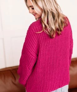 No Ship Drop Ship Apparel Pretty In Magenta Sweater