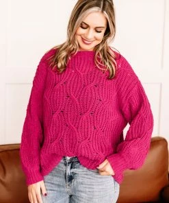 No Ship Drop Ship Apparel Pretty In Magenta Sweater