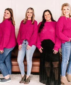 No Ship Drop Ship Apparel Pretty In Magenta Sweater