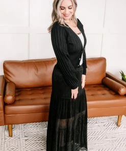 No Ship Drop Ship Turn Back Time Cardigan In Black