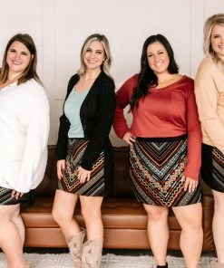 No Ship Drop Ship Big City Nights Embroidered Skirt