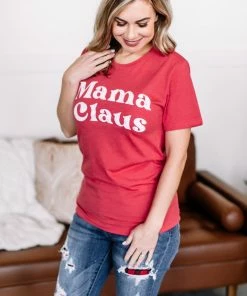 No Ship Drop Ship Graphic Tee- Mama Claus