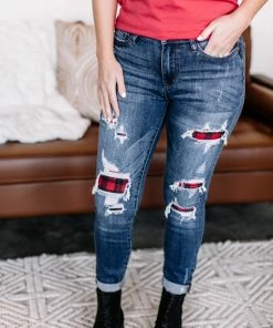 No Ship Drop Ship I'll Check You Out Plaid Judy Blue Jeans (GHG-15) GHG- Shop Singles