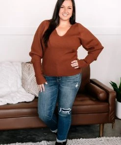 No Ship Drop Ship I'll Huff And I'll Puff Sweater In Copper Apparel