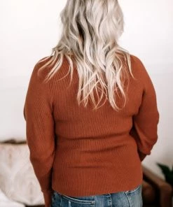 No Ship Drop Ship I'll Huff And I'll Puff Sweater In Copper Apparel