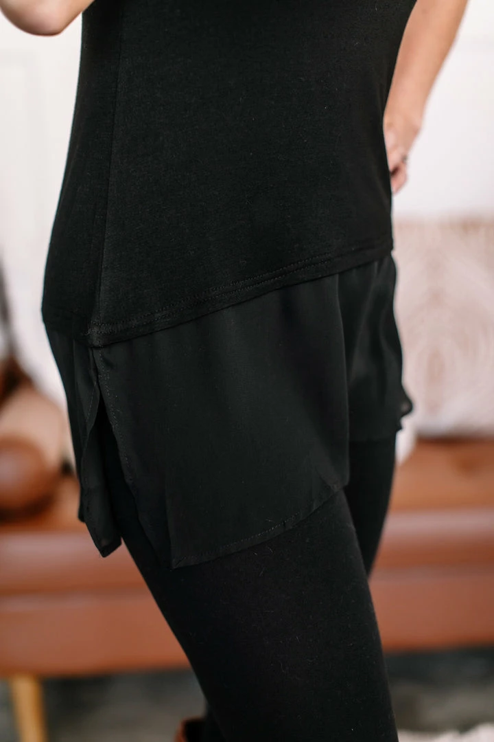 No Ship Drop Ship Apparel I've Got Layers Chiffon Sleeveless Top In Black 3 No Ship Drop Ship Apparel I've Got Layers Chiffon Sleeveless Top In Black