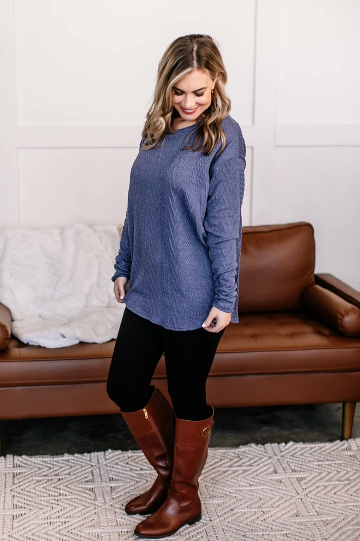 No Ship Drop Ship You Don't Have To Be Blue Cable Knit Top 4 No Ship Drop Ship You Don't Have To Be Blue Cable Knit Top