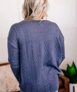 No Ship Drop Ship You Don't Have To Be Blue Cable Knit Top 9 No Ship Drop Ship You Don't Have To Be Blue Cable Knit Top