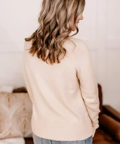 No Ship Drop Ship Take A Knit Sweater With Button Detail In Cream 18 No Ship Drop Ship Take A Knit Sweater With Button Detail In Cream