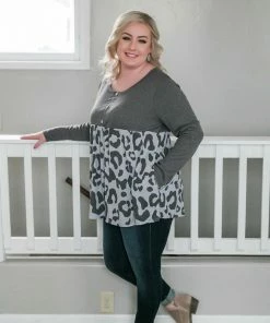 No Ship Drop Ship Tiered And True Leopard Top