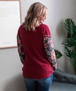 No Ship Drop Ship Tops Always Have An Angle Burgundy Floral Top