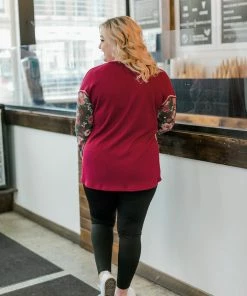 No Ship Drop Ship Tops Always Have An Angle Burgundy Floral Top