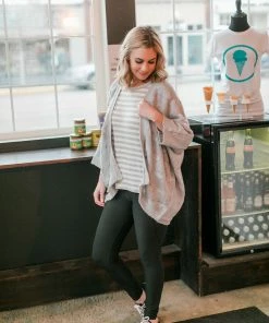 No Ship Drop Ship Get It Together Gray Striped Top