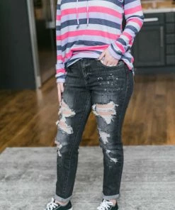 No Ship Drop Ship Judy Blue Bleach Splash Boyfriend Jeans In Gray