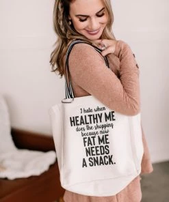No Ship Drop Ship Apparel Healthy Me Twill Canvas Bag
