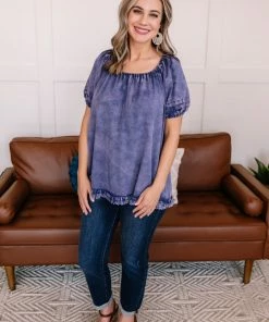 No Ship Drop Ship You've Been Tagged Purple Mineral Wash Top Apparel