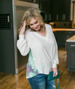 No Ship Drop Ship Aqua Blooms Top