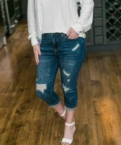 No Ship Drop Ship Crop It Like It's Hot Judy Blue Denim Capri Jeans