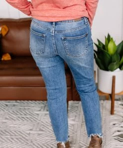 No Ship Drop Ship Once Bitten, Twice Shy Destructed Hem Judy Blue Jeans Apparel